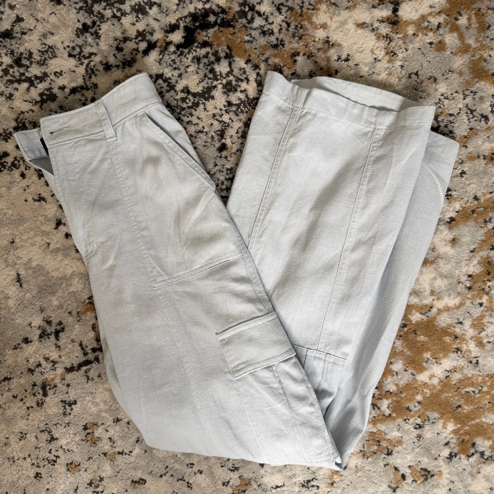 Hollister Light Blue Linen Trousers